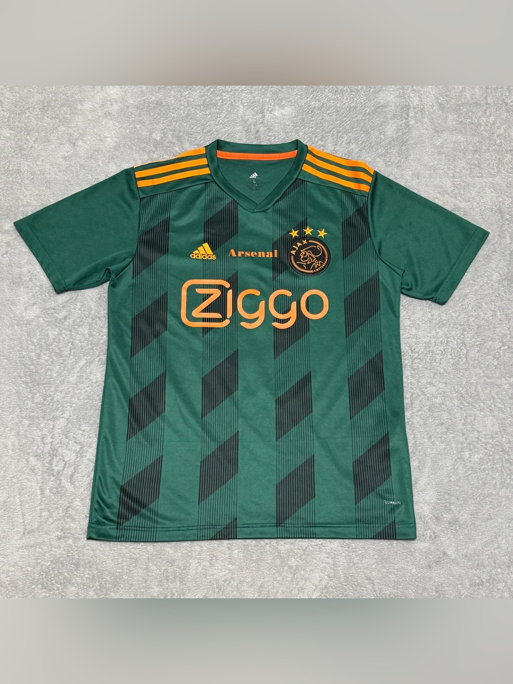 Adidas Ajax Amsterdam 2019/20 Away Soccer Football Jersey Men L Green #15 Casual